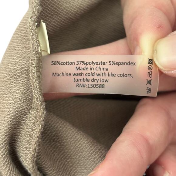 Sundays We Are Sundays Wide Leg Crop Lounge Pants Taupe Size Medium - Picture 6 of 7